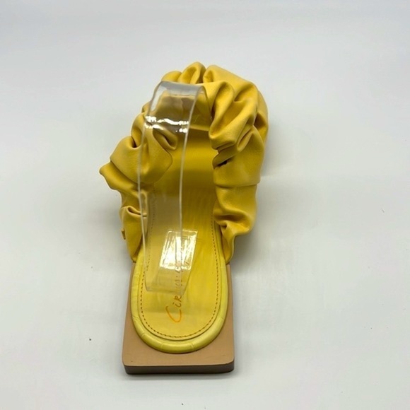 Circus By Sam Edelman - Iggy Ruched Bright Yellow Leather Strap Sandals Size 7.5 - Picture 11 of 14